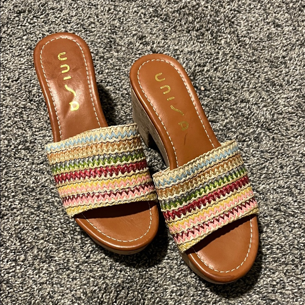Unisa Colorful Woven Slide Sandals